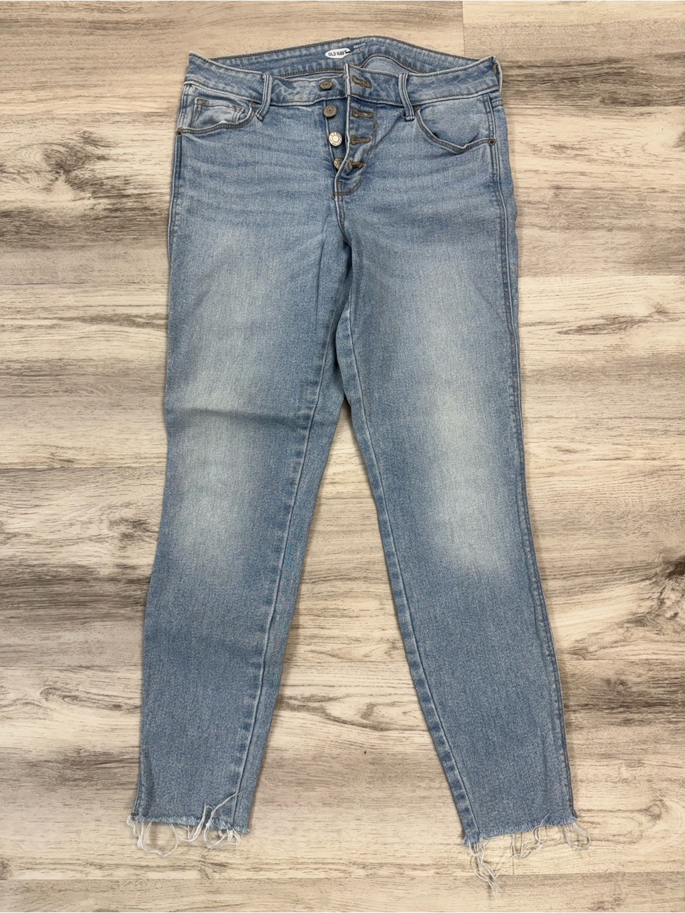 Old Navy Rockstar Light Blue Women's High-Rise Button-Fly Jeans